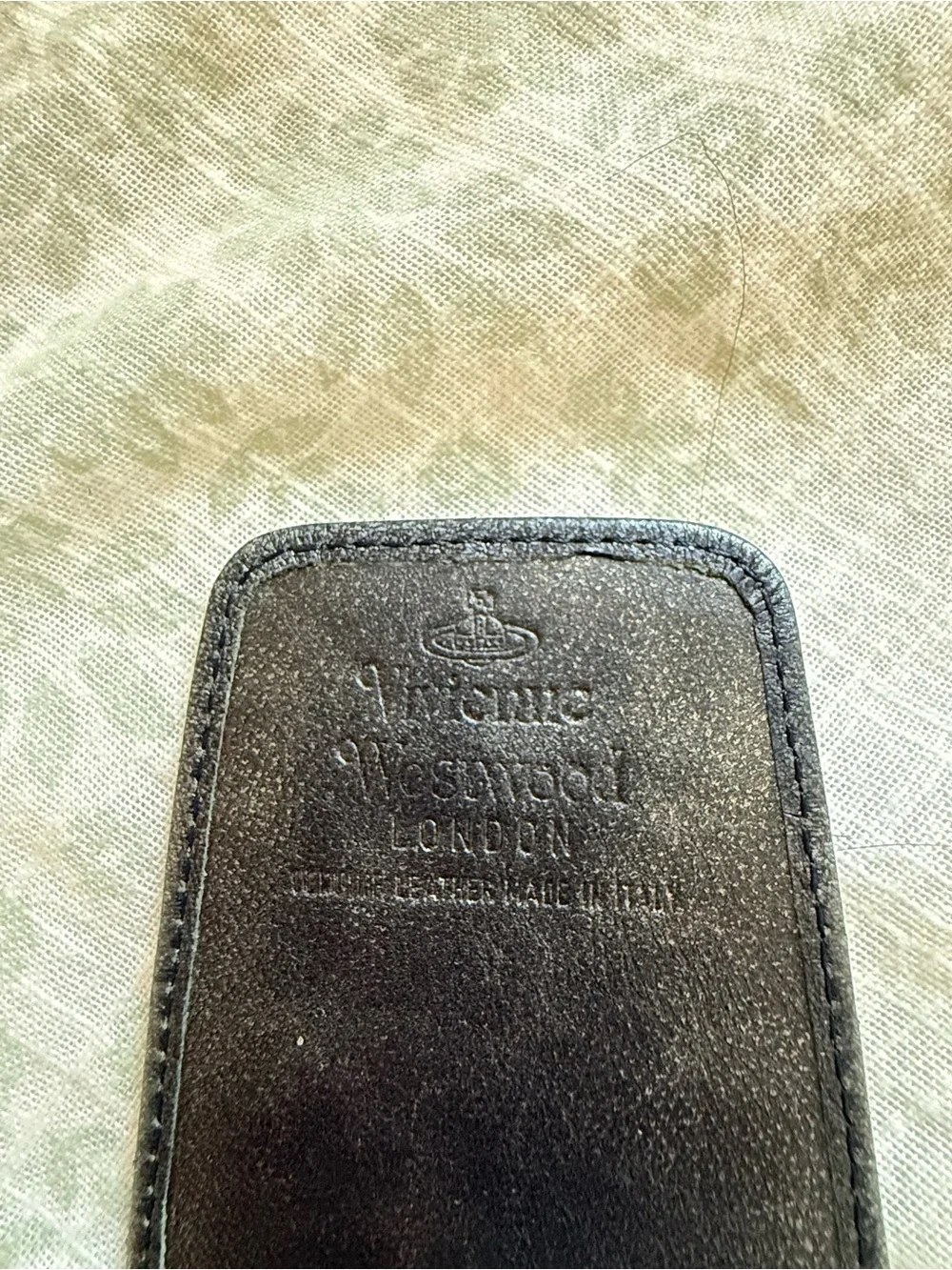 Vivienne Westwood Black Embossed Leather Phone Holster
